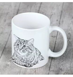 Kurilian bobtail - cup with a cat, cup with a photo, personalized gift from the Art-Dog brand
