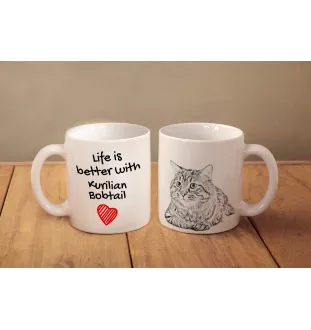 Kurilian bobtail - cup with a cat, cup with a photo, personalized gift from the Art-Dog brand