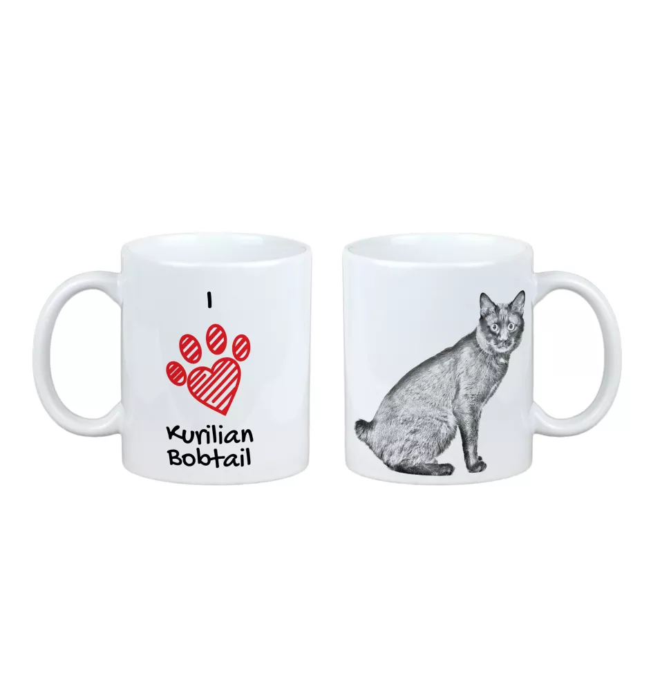 Kurilian bobtail I - cup with a cat, cute cup with graphics, a gift with your photo from the Art-Dog brand