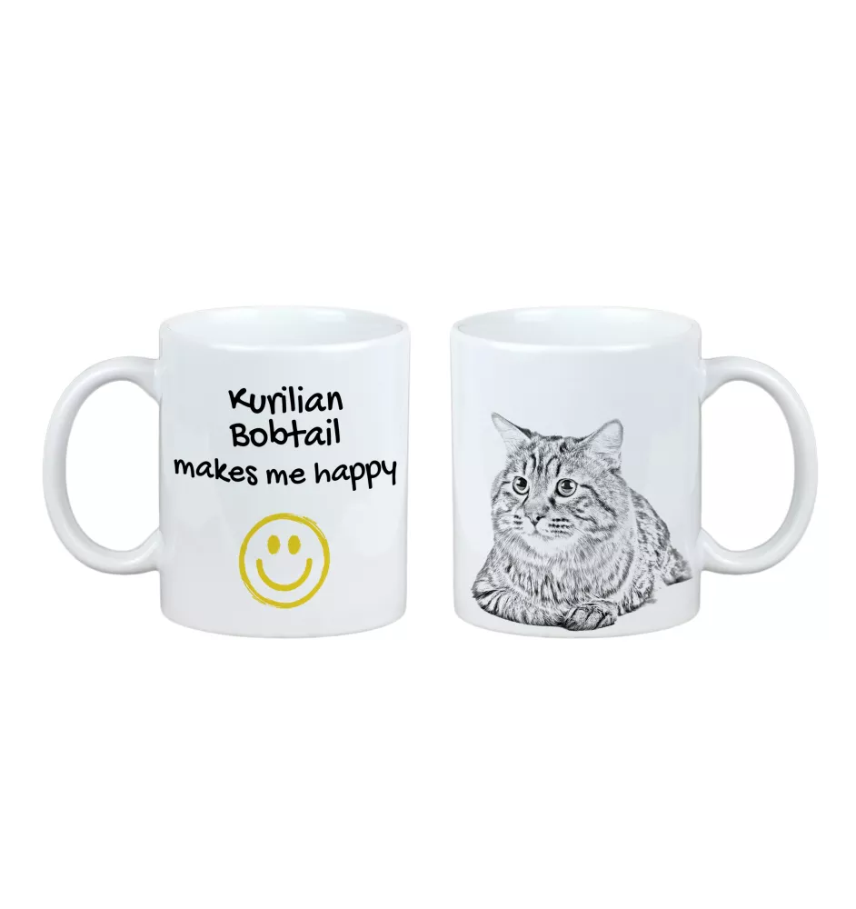 Kurilian bobtail - cat mug, cheerful mug for a dog lover, personalized gift from the Art-Dog brand