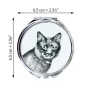 Kurilianer Bobtail - Taschenspiegel mit Katze, personalisierter Taschenspiegel, kompakter Spiegel mit Art-Dog-Logo