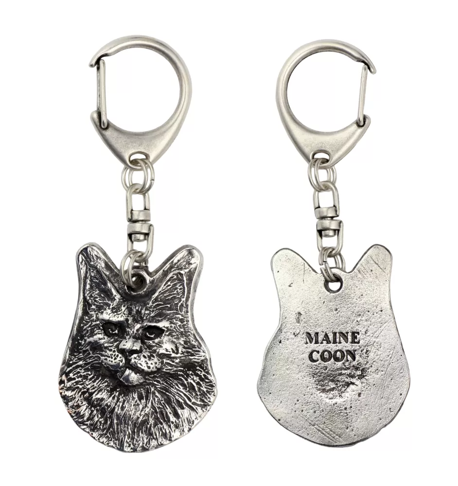 Maine Coon - porte-clés argenté, décoration de sac à main, pendentif de sac à dos par Art-Dog