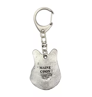 Maine Coon - silver-plated key ring, handbag decoration, backpack pendant by Art-Dog