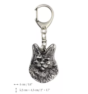 Maine Coon - versilberter Schlüsselanhänger, Handtaschenschmuck, Rucksackanhänger von Art-Dog
