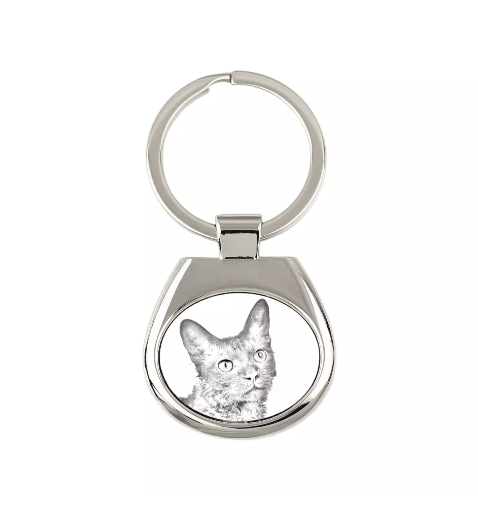 Chat LaPerm - porte-clés avec un chat, porte-clés imprimé, breloque personnalisée de la marque Art-Dog