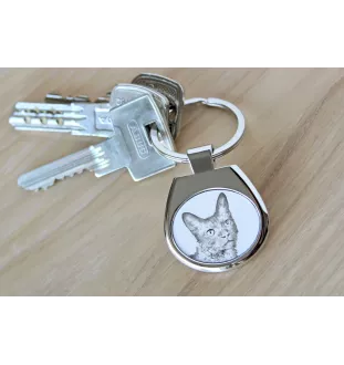 Chat LaPerm - porte-clés avec un chat, porte-clés imprimé, breloque personnalisée de la marque Art-Dog