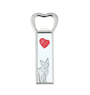 LaPerm Cat - bottle opener with a cat, personalized fridge opener, unique gift for men by Art-Dog brand