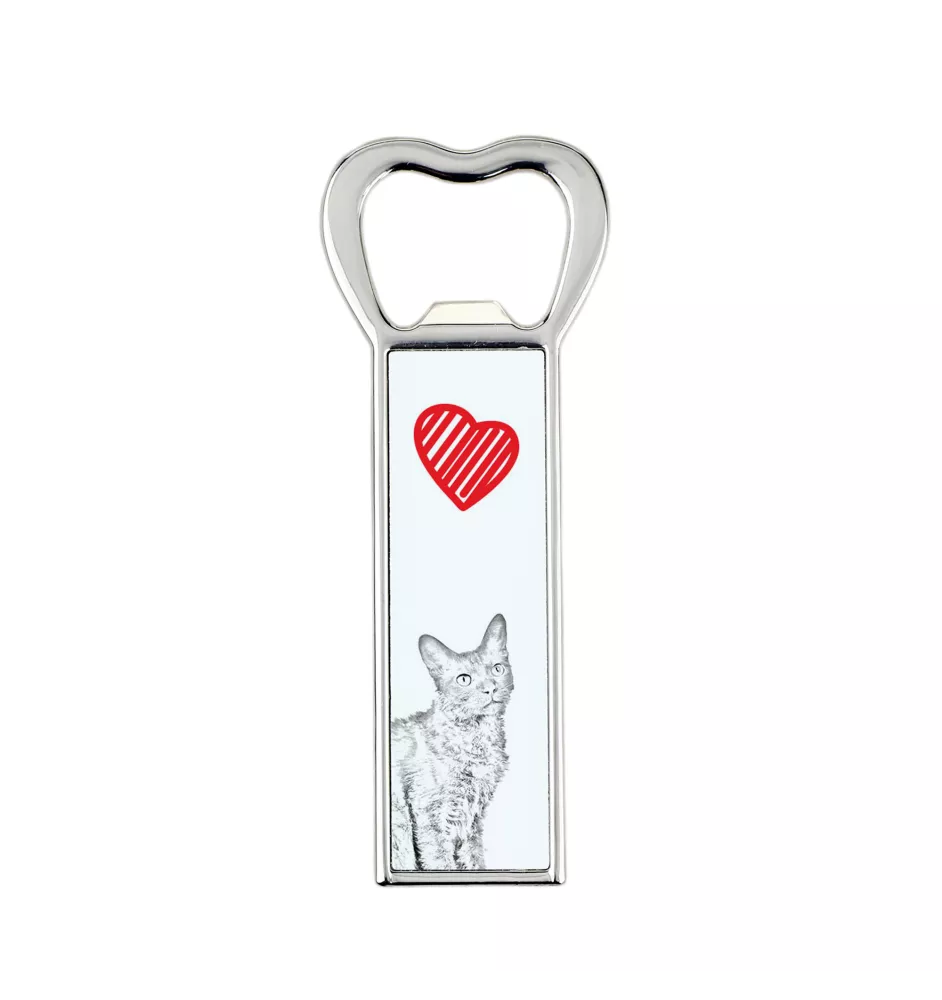 LaPerm Cat - bottle opener with a cat, personalized fridge opener, unique gift for men by Art-Dog brand