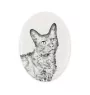 LaPerm Cat - commemorative plaque with a cat photo, tombstone with a print, personalized oval plaque from the Art-Dog brand