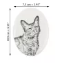 LaPerm Katze - Gedenktafel mit einem Foto einer Katze, Grabplatte mit Druck, personalisierte ovale Platte der Marke Art-Dog
