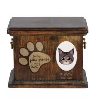 Maine Coon Katzenascheurne, personalisierte Urne mit Gravur, Erinnerungsbox für Katzenasche von der Marke Art-Dog