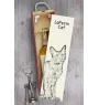 LaPerm Cat - wine box with a cat, alcohol box with graphics, personalized gift box from the Art-Dog brand