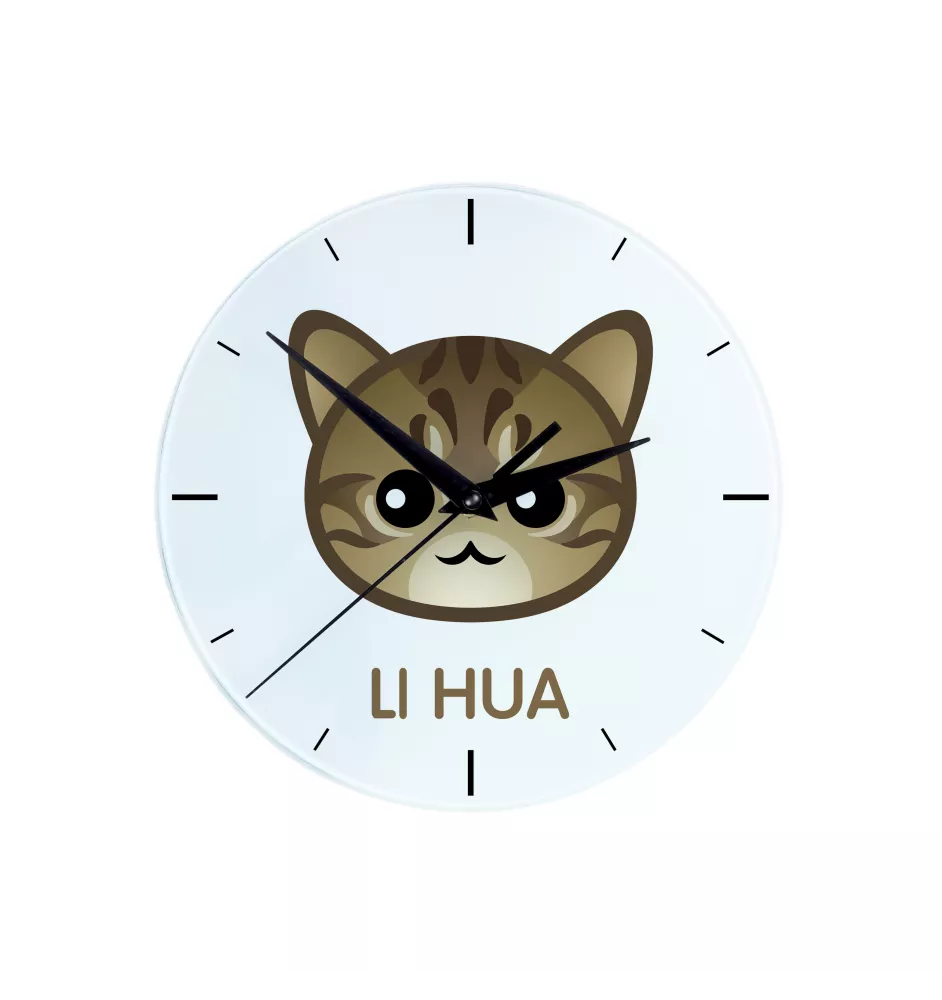 Li Hua - Dragon Li zegar z kotem Art-Dog