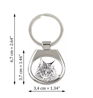Maine Coon - porte-clés avec un chat, porte-clés imprimé, breloque personnalisée de la marque Art-Dog