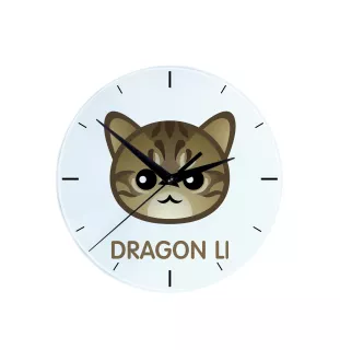 Li Hua - Dragon Li zegar z kotem Art-Dog