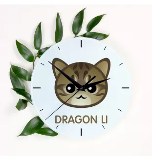 Li Hua - Dragon Li zegar z kotem Art-Dog