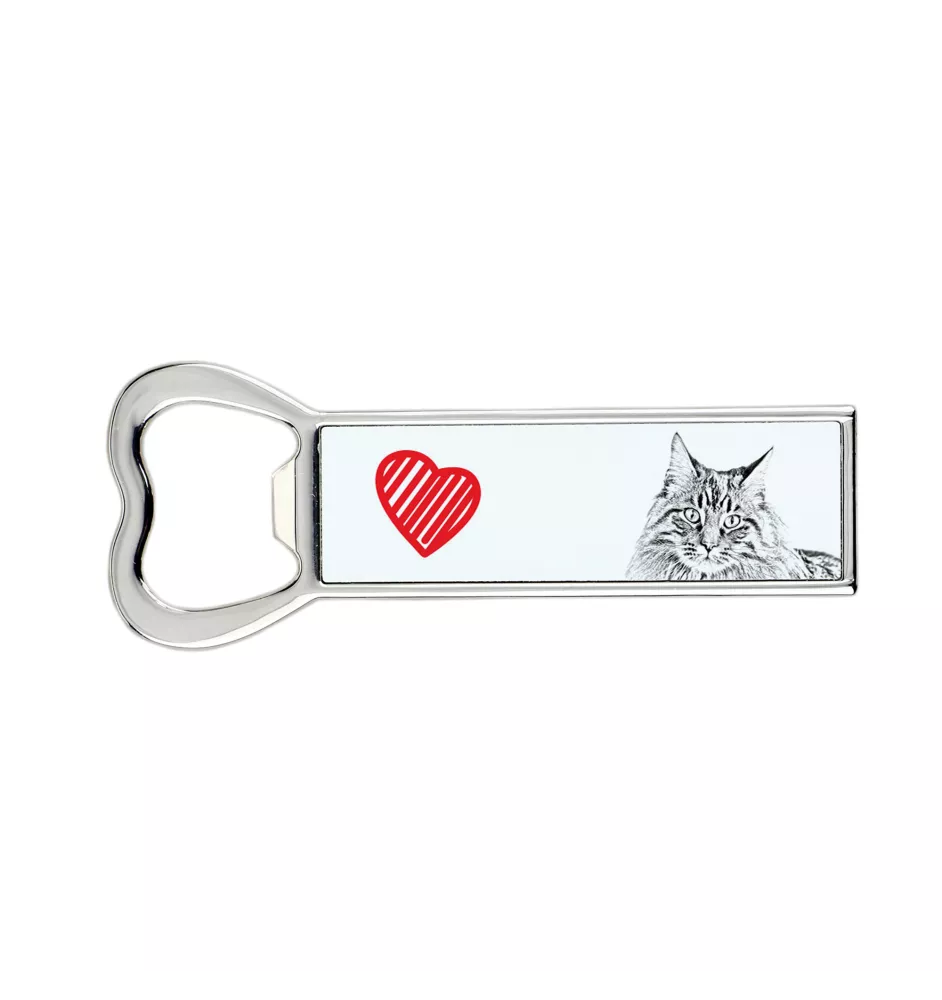 Maine Coon - Flaschenöffner mit Katze, personalisierter Kühlschranköffner, ein einzigartiges Geschenk für Männer von der Marke Art-Dog.