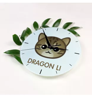 Li Hua - Dragon Li zegar z kotem Art-Dog