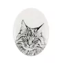 Maine Coon - commemorative plaque with a cat photo, tombstone with a print, personalized oval plaque from the Art-Dog brand