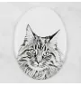 Maine Coon - une plaque commémorative avec une photo de chat, une plaque funéraire avec une impression, une plaque ovale personnalisée de la marque Art-Dog
