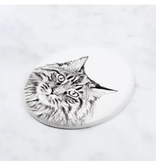 Maine Coon - commemorative plaque with a cat photo, tombstone with a print, personalized oval plaque from the Art-Dog brand