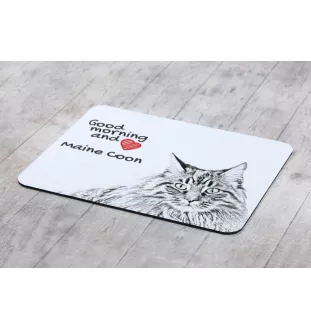 Maine Coon - Mauspad mit Druck, personalisiertes Mauspad mit Katze, einzigartiges Gadget für Büroangestellte von Art-Dog.