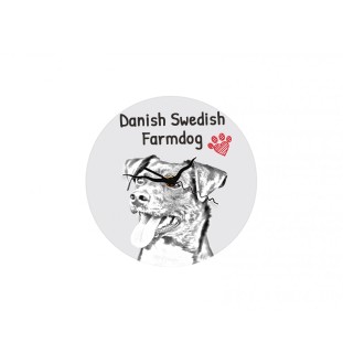 Dänisch-Schwedischer Farmhund, Dansk-Svensk Gårdshund - Wanduhr mit Hund, Regal Uhr mit Druck, personalisierte Hausdekoration von Art-Dog.