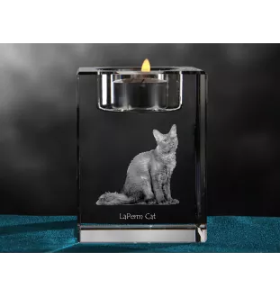 Laperm świecznik kryształowy z kotem Art-Dog