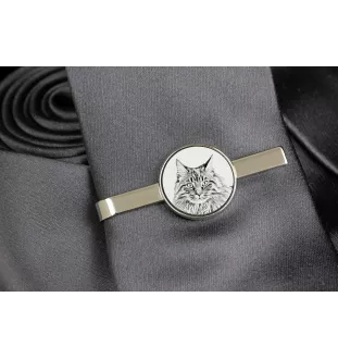 Maine Coon - cat tie clip, personalized tie clip, unique gift for men from Art-Dog brand