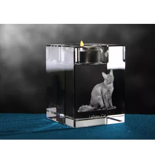 Laperm świecznik kryształowy z kotem Art-Dog