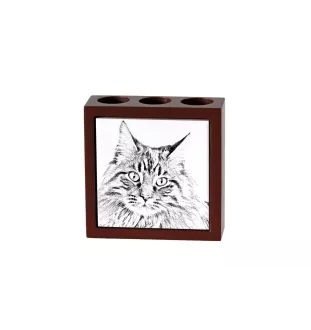 Maine Coon - porte-stylo avec un chat, organiseur de bureau avec impression, décoration de bureau personnalisée de la marque Art-Dog