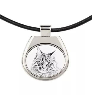 Maine Coon - cat necklace, personalized pendant with a photo, unique necklace for women and men by Art-Dog brand