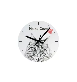 Maine Coon - horloge murale avec un chat, horloge de table avec impression, décoration personnalisée de la maison de la marque Art-Dog