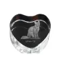 LaPerm Cat - crystal clock with a picture of a cat, heart-shaped shelf clock, personalized standing clock by Art-Dog brand