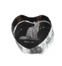 LaPerm Cat - crystal clock with a picture of a cat, heart-shaped shelf clock, personalized standing clock by Art-Dog brand