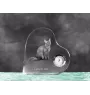 LaPerm Cat - crystal clock with a picture of a cat, heart-shaped shelf clock, personalized standing clock by Art-Dog brand