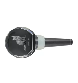 Chat LaPerm - Bouchon de bouteille en cristal avec chat, bouchon de vin unique avec photo, cadeau personnalisé pour sommelier par la marque Art-Dog