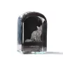 Chat LaPerm - un cube en cristal avec une photo, une photo de chat dans le cristal, un presse-papiers cubique de la marque Art-Dog