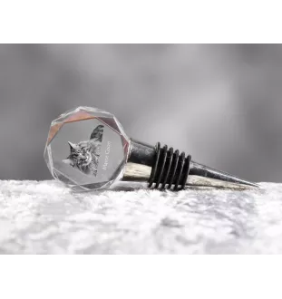 Maine Coon - Bottle stopper, crystal wine stopper with cat photo, personalised gift for bartender by Art-Dog brand
