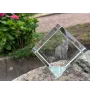 LaPerm Cat - crystal cube with a picture of a cat, crystal with a picture of a horse, cubic paperweight by Art-Dog brand