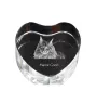 Maine Coon - crystal clock with a picture of a cat, heart-shaped shelf clock, personalized standing clock by Art-Dog brand