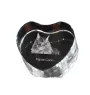 Maine Coon - crystal clock with a picture of a cat, heart-shaped shelf clock, personalized standing clock by Art-Dog brand