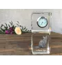 Chat LaPerm - montre en cristal avec photo, photo de chat dans le cristal, horloge de bureau personnalisée de la marque Art-Dog