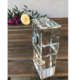 Chat LaPerm - montre en cristal avec photo, photo de chat dans le cristal, horloge de bureau personnalisée de la marque Art-Dog