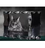 Maine Coon - Kristall mit Katzenbild, Glasstatuette mit Bild, einzigartiger Bilderrahmen der Marke Art-Dog