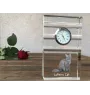 LaPerm Katze - Glasuhr mit Foto, Katzenfoto im Kristall, personalisierte Standuhr für das Büro der Marke Art-Dog