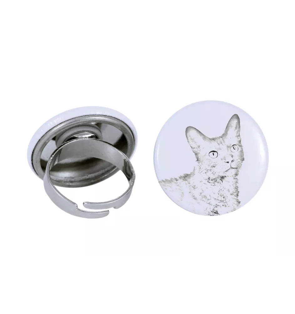 Chat LaPerm - une bague unique, faite à la main, bijoux pour femmes de la marque Art-Dog
