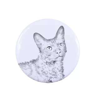 LaPerm Katze Rucksack decoration, personalized badge, perfect gadget for animal lovers from the Art-Dog brand