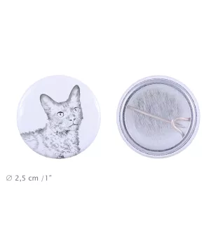 LaPerm Katze Rucksack decoration, personalized badge, perfect gadget for animal lovers from the Art-Dog brand