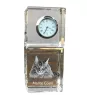 Maine Coon - montre en cristal avec photo, photo de chat dans le cristal, horloge de bureau personnalisée de la marque Art-Dog